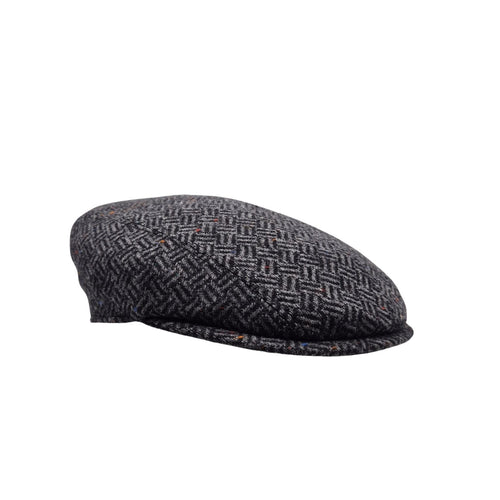 Boné City Sport Flat Cap em Pura Lã Antracite