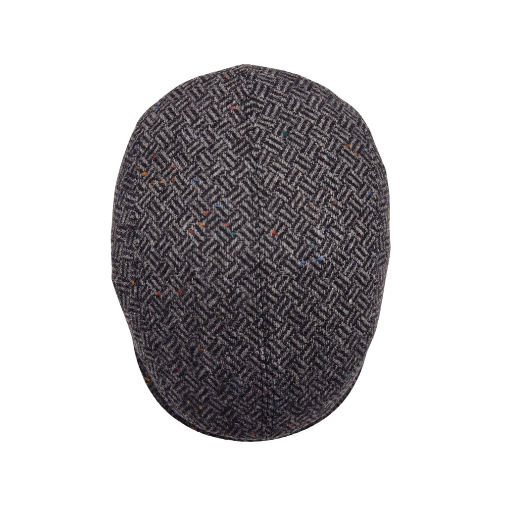 Boné City Sport Flat Cap em Pura Lã Antracite