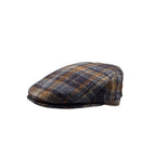 Boné City Sport Flat Cap Xadrez azul castanho