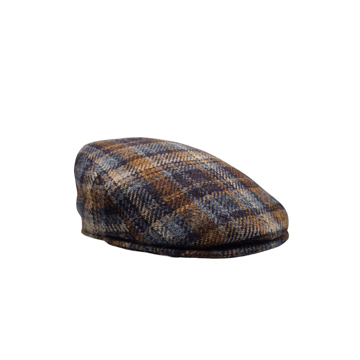 Boné City Sport Flat Cap Xadrez azul castanho