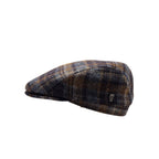 Boné City Sport Flat Cap Xadrez azul castanho