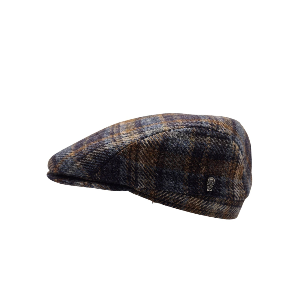 Boné City Sport Flat Cap Xadrez azul castanho