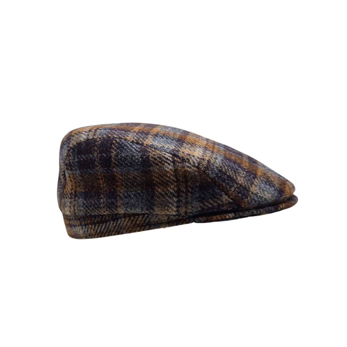 Boné City Sport Flat Cap Xadrez azul castanho