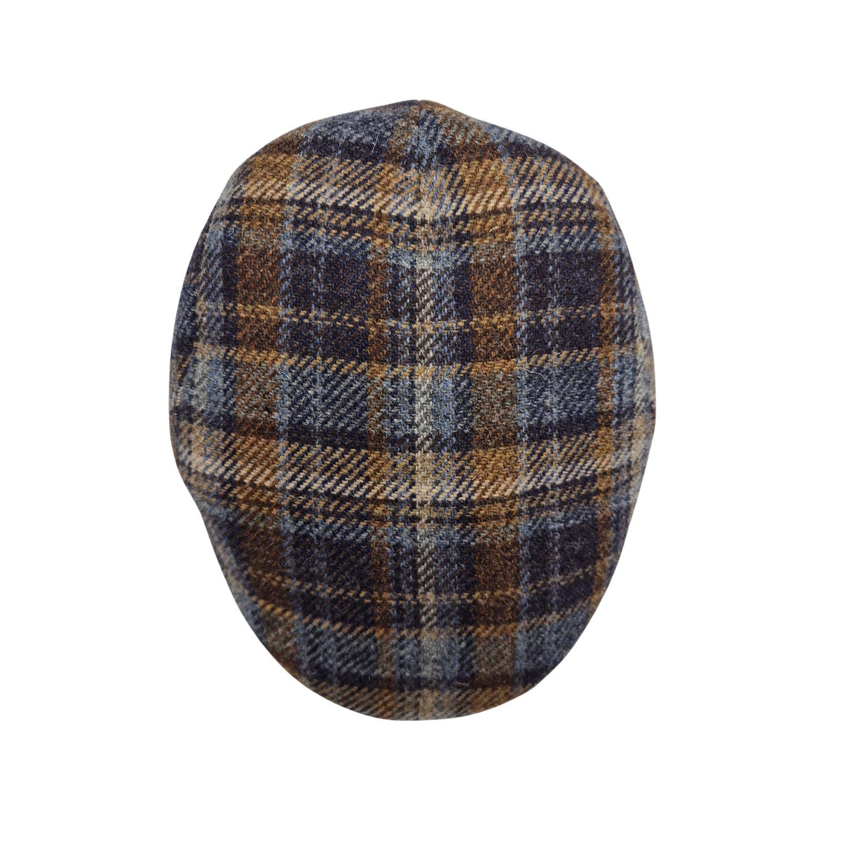 Boné City Sport Flat Cap Xadrez azul castanho