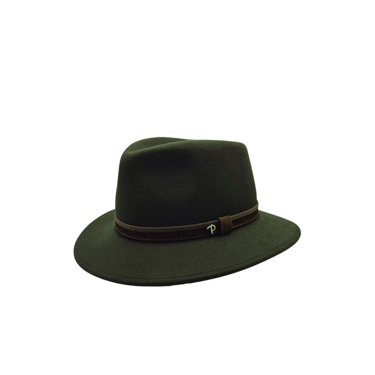 Chapéu Panizza Fedora Feltro de lã verde