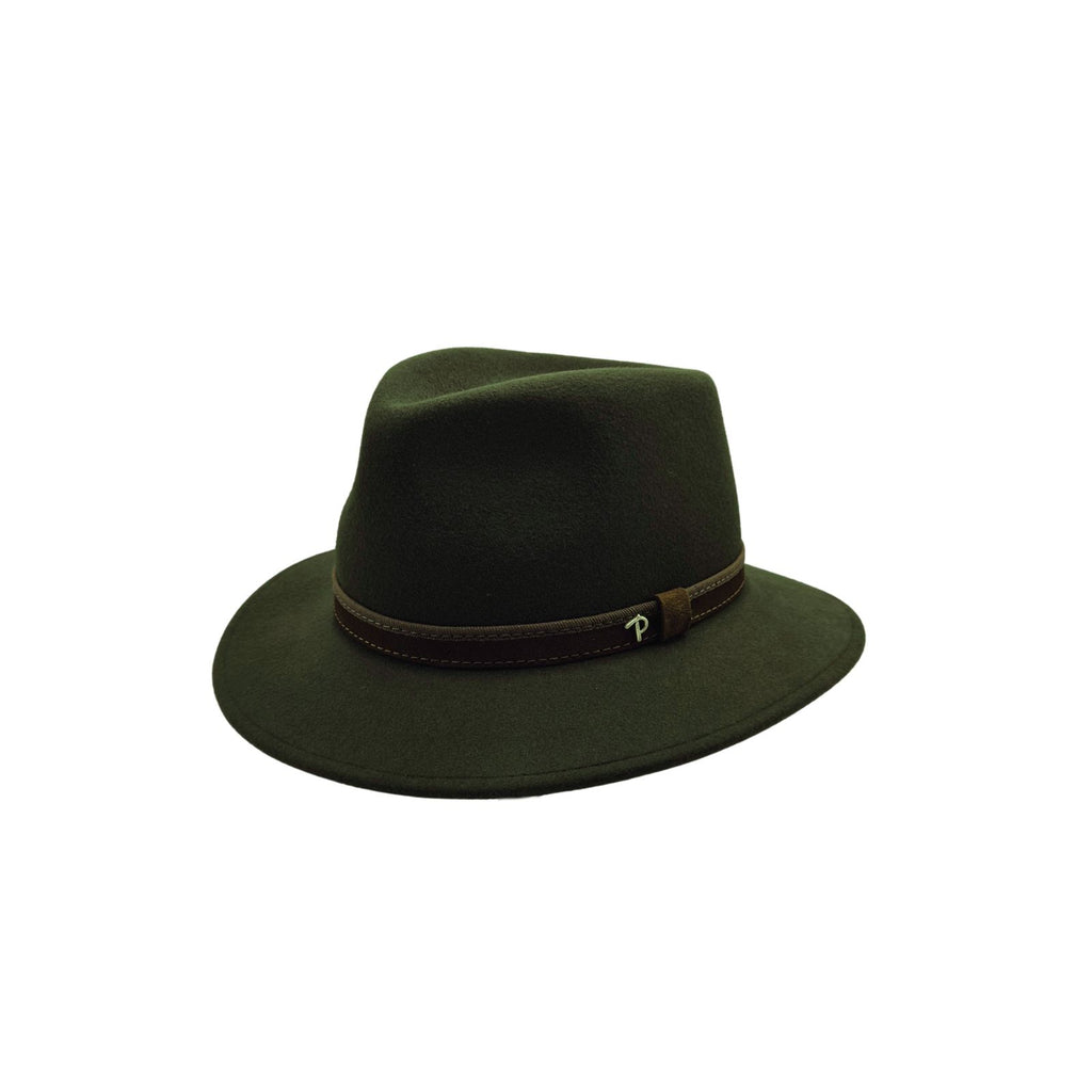 Chapéu Panizza Fedora Feltro de lã verde