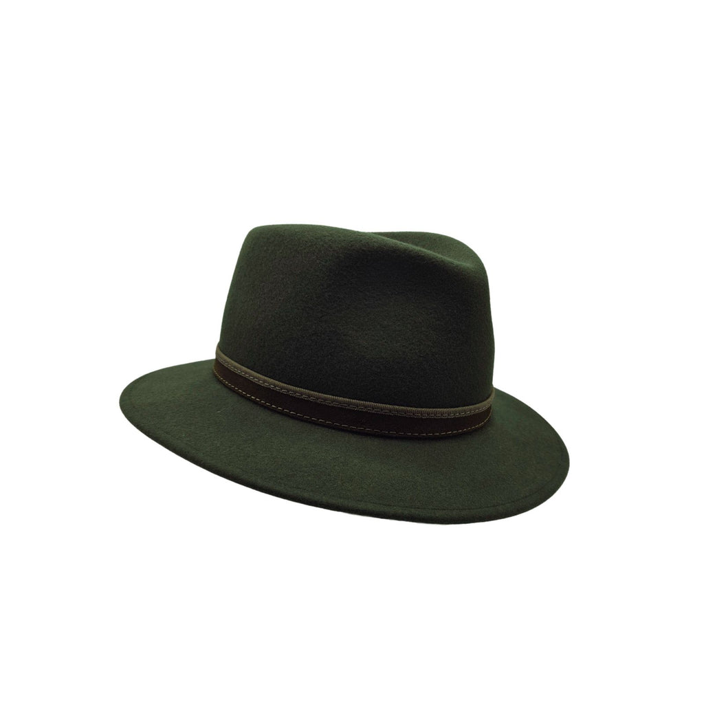 Chapéu Panizza Fedora Feltro de lã verde